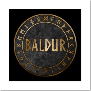 Baldur Norse God with Viking Runes Posters and Art